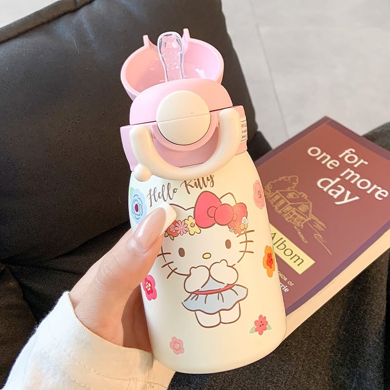 hellokitty迷你保温杯女生可爱高颜值带吸管水杯小巧便携口袋杯子