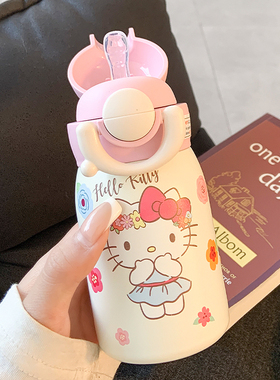 hellokitty迷你保温杯女生可爱高颜值带吸管水杯小巧便携口袋杯子