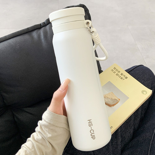 简约保温杯大容量男女生高颜值新款便携运动大号不锈钢水杯子学生