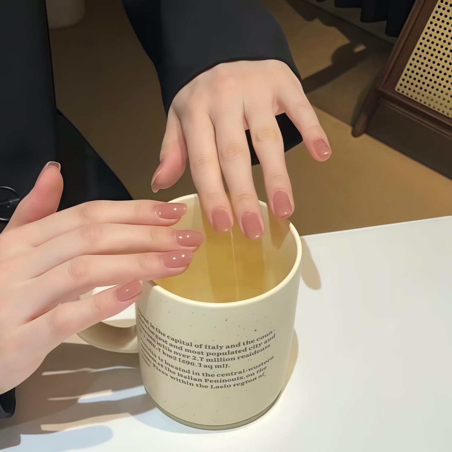手工美甲片穿戴甄媛传同款甘露寺华妃摸脸裸色显白纯贴片短款纯色