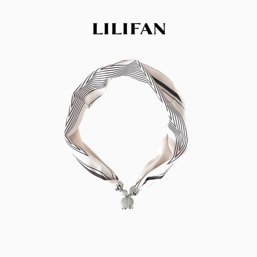 LILIFAN莉莉梵 铃兰满镶磁吸丝巾 法式复古装饰领巾 时尚气质项链
