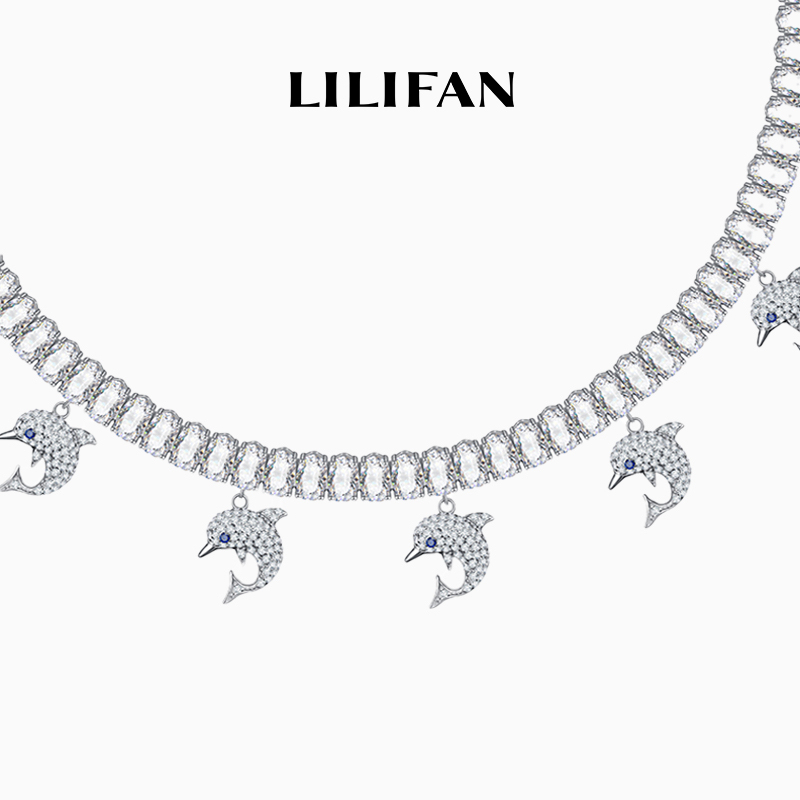 lilifan莉莉梵海豚饰轻奢钻项链