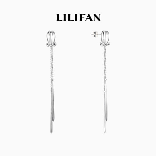 LILIFAN莉莉梵 长铃兰锆石流苏耳环 s925银精致简约耳饰 长款耳坠