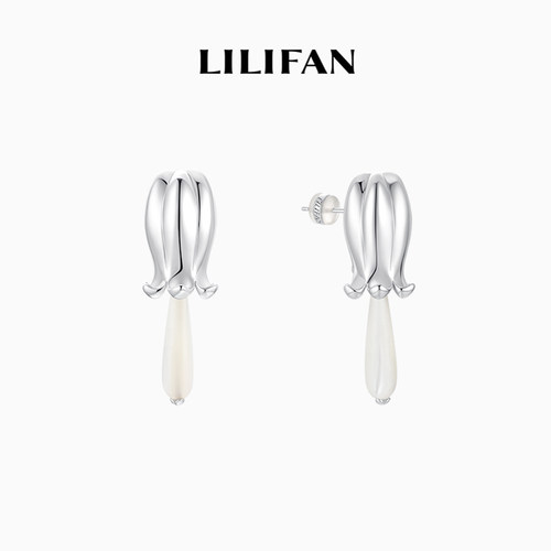 LILIFAN莉莉梵 长铃兰马蹄螺耳环 高级感珍珠耳钉 长款百搭耳饰女