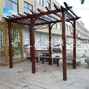防腐木葡萄架户外碳化木长廊爬藤木廊架庭院木凉亭花架长廊