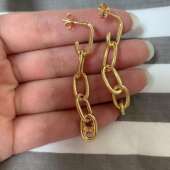 celi风凯旋门链条耳环长款 耳坠冷淡风法式 气质复古简约流苏耳环