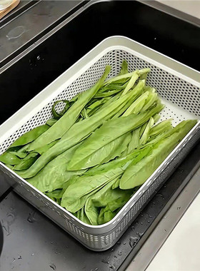 食品级双层长方形沥水篮10件套