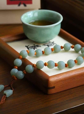 天然新疆和田玉玉器工厂店且末蓝老料玉石工艺品复古如意手持带证