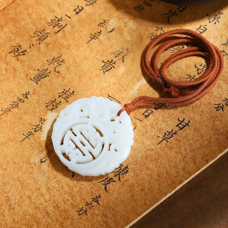 天然和田玉玉器工厂店俄料羊脂级白玉工艺品玉石复古龙吊坠挂件