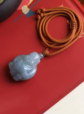 和田玉工厂店天然新疆和田玉青海料老料烟紫色工艺品玉石财神吊坠