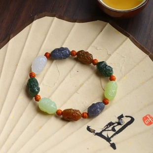 天然和田玉玉器工厂店青海料白色烟紫色湖水绿黄口料糖料罗汉手串