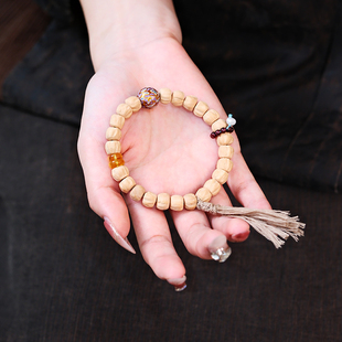 donguan冬官犀皮漆器百香籽手串藏式高档木质复古简约素气质 紫雾