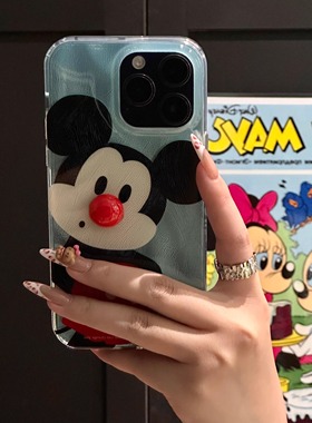 可爱米奇适用三星s25+手机壳s24ultra新款s21fe卡通a03羽纱a10s/a16网红a21s全包a24/a32防摔a35新款a54/a73