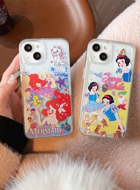 白雪公主适用三星s25ultra手机壳s24fe/s22+流沙note20保护套a05美人鱼a13软a22女a34/a35夜光a51防摔a53/a55