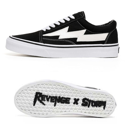 官方正品REVENGE X STORM闪电火焰帆布鞋复仇风暴休闲透气低帮板