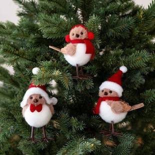 Bird Christmas Tree Cute Home White Pendant Decoratio Animal