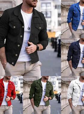 欧美男装2024秋季潮流时尚休闲宽松外套多口袋工装夹克Men jacket