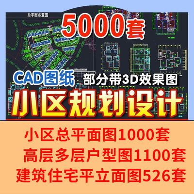 居住区住宅小区规划CAD总平面图方案 高层景观建筑su模型设计施工