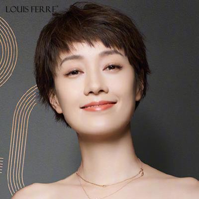 正品假发女短发圆脸时尚女士真人发丝全真发头套式
