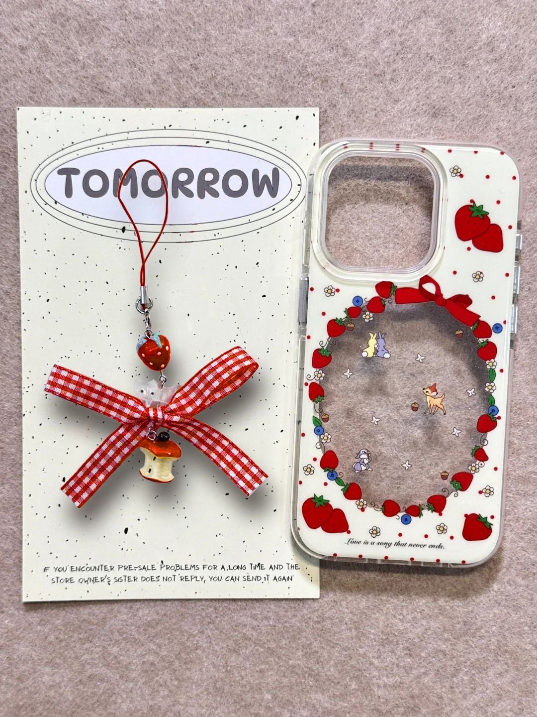 ins风草莓圈斑比桑普兔适用于苹果17/iPhone15手机壳苹果16promax/14/13/12可爱少女