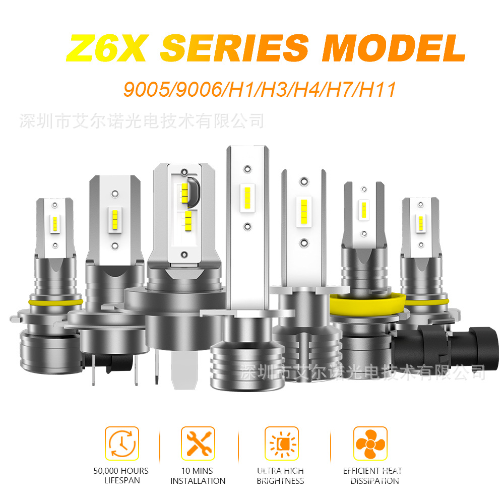 Z6车灯新品H1H7LED车大灯宽电压H11LED车灯三色温H4LED摩托车灯