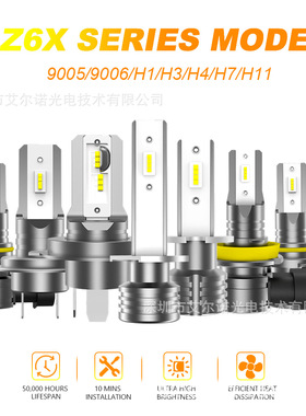 Z6车灯新品H1H7LED车大灯宽电压H11LED车灯三色温H4LED摩托车灯