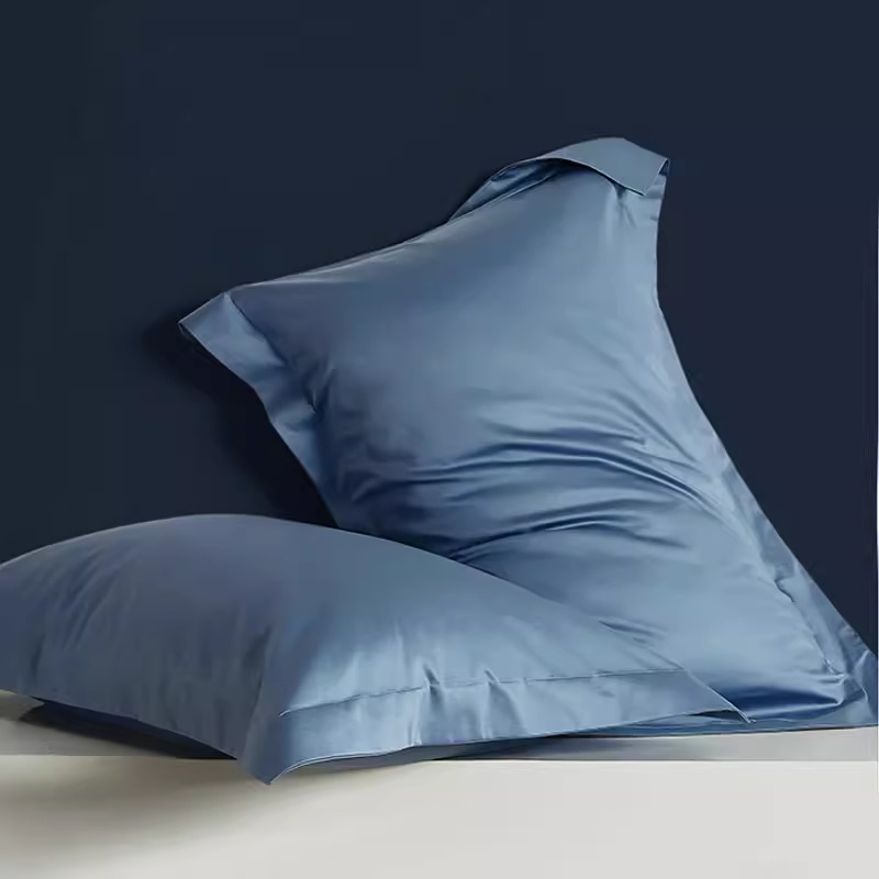 特大枕套蓝色床上用品家用一对装全棉纯棉整头套加大号枕头套