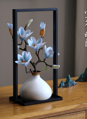 新中式中国风家居摆件玄关客厅酒柜摆设书房桌面陶瓷创意花瓶装饰