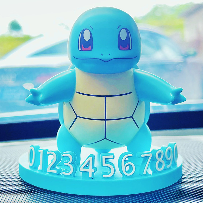 杰尼龟抖音网红汽车临时停车号码牌挪车牌车内装饰小摆件创意可爱