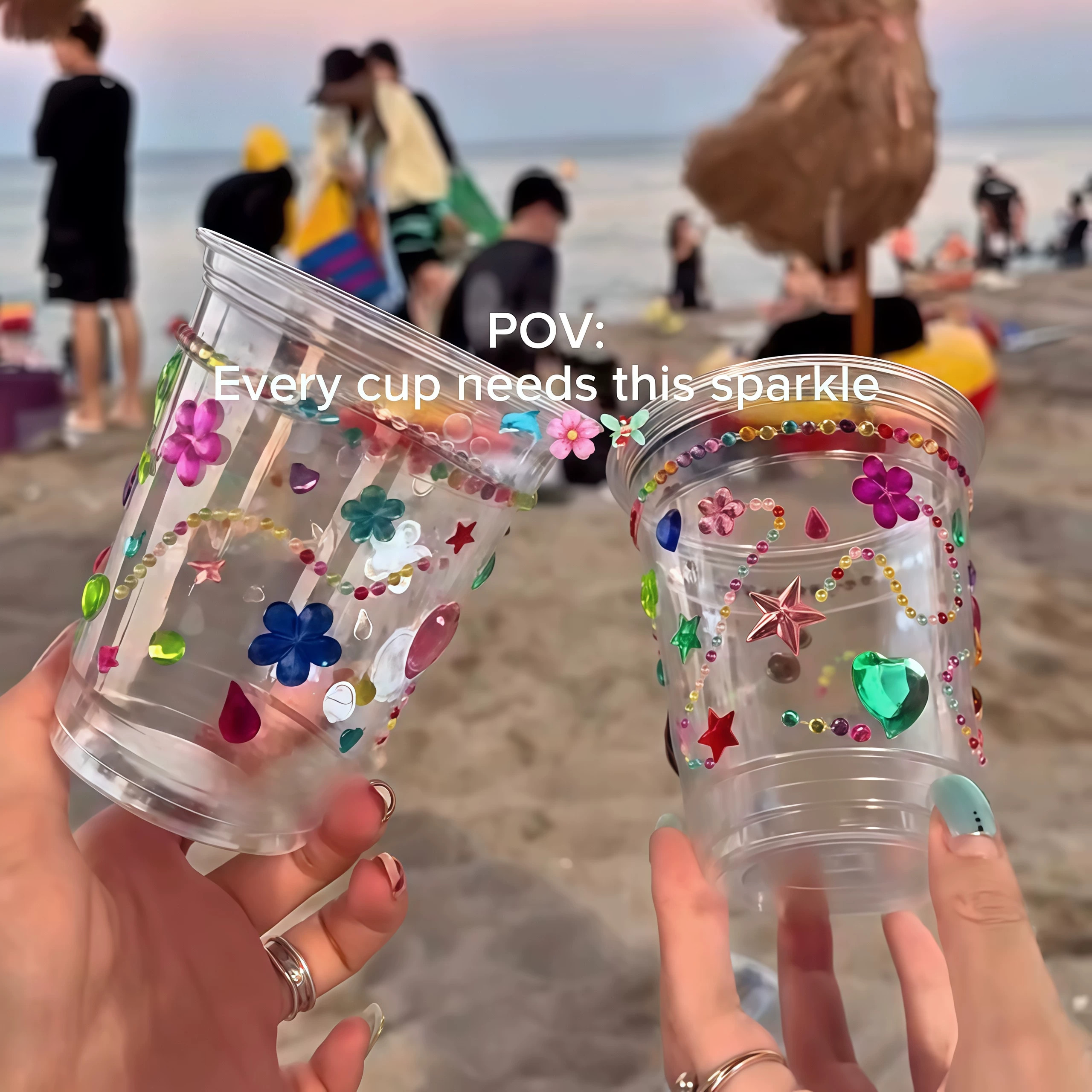 爱心宝石贴水杯钻钻贴手工DIY装饰闪亮水晶贴纸创意无痕胶彩色贴