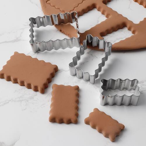 白脱饼干模具方形波浪花边切模苏打饼干模具按压不锈钢食品级家用