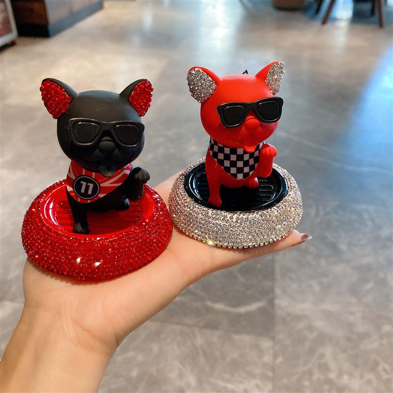 摆件网红镶钻车载用品圆形车内装饰女神款汽车大全x可爱香薰法斗