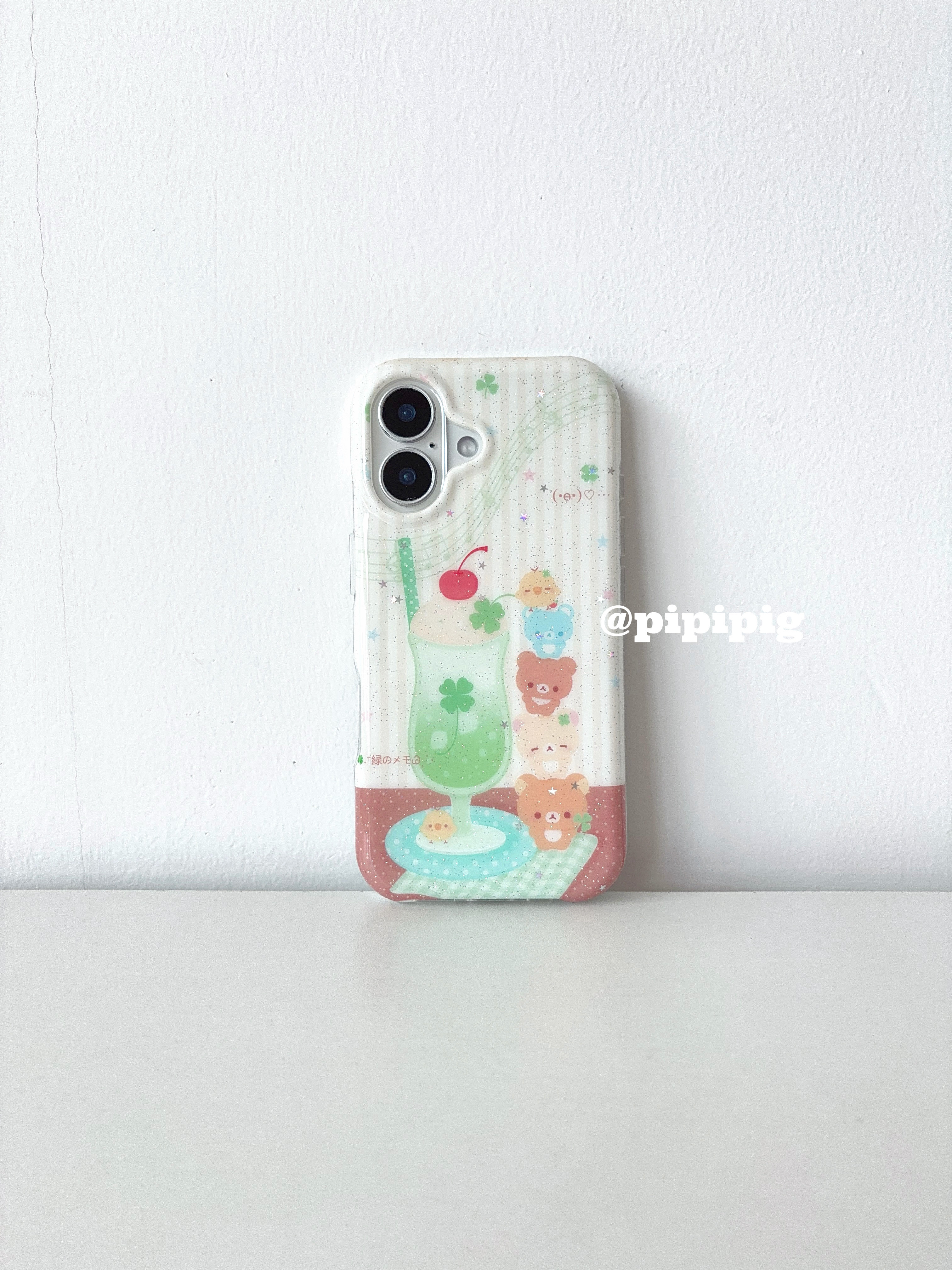 Pipipig四叶草小熊ins韩风网红同款适用于苹果18ProMax手机壳iPhone17可爱卡通16Pro小众15少女