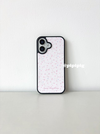 Pipipig粉色小草莓ins韩风网红同款适用于苹果17ProMax手机壳iPhone16可爱卡通15Pro新款少女心保护套清新