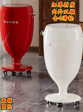 新款中式垃圾桶家用高颜值带盖带