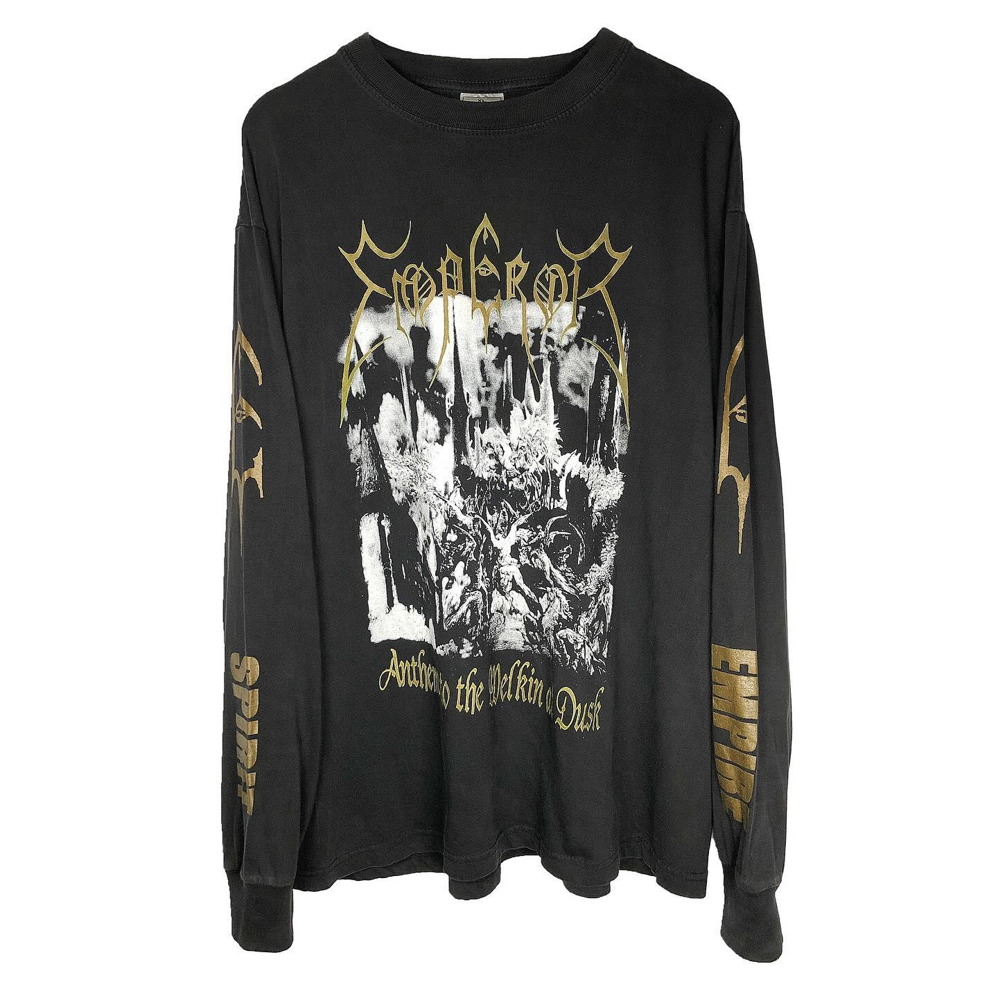 金属乐队朋克复古潮流艺术简约重磅水洗宽松嬉皮艺术做旧长袖T恤