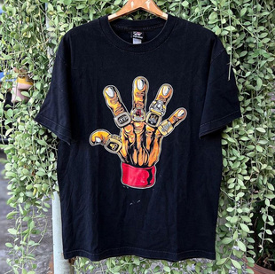 厚重感!重磅270克纯棉!运动风ins金属手掌印花个性潮牌复古短袖