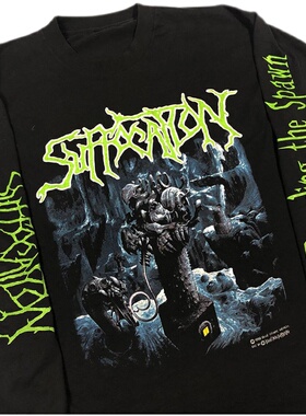 240g！重磅破坏长袖T恤！Suffocation1993专辑Breeding the Spawn