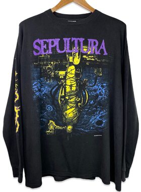 240g！重磅破坏tee！Sepultura1993专辑Chaos A D高街长袖T恤