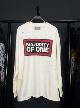 孤品手工！Majority Of One1992 CD Setting The Pace破洞长袖T恤