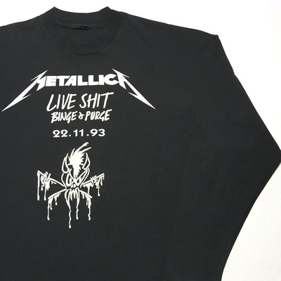 240g！重磅破洞tee Metallica1993专辑Live Shit Binge Purge长袖