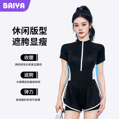 新款泳衣女学生时尚运动款修身
