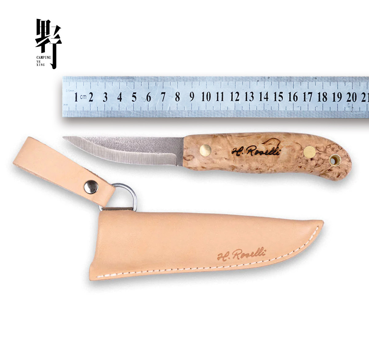 【新】芬兰roselli全龙骨木工刀猎刀bc露营短刀具高碳钢便携户外