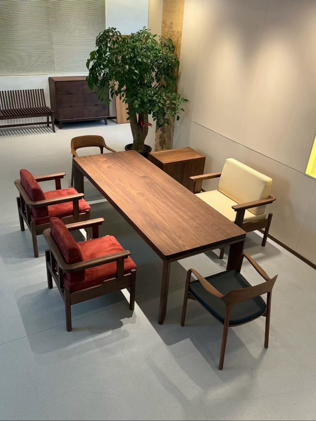 木博家具北美黑胡桃木升级款罗奈马桌全实木长方形餐桌榫卯结构桌