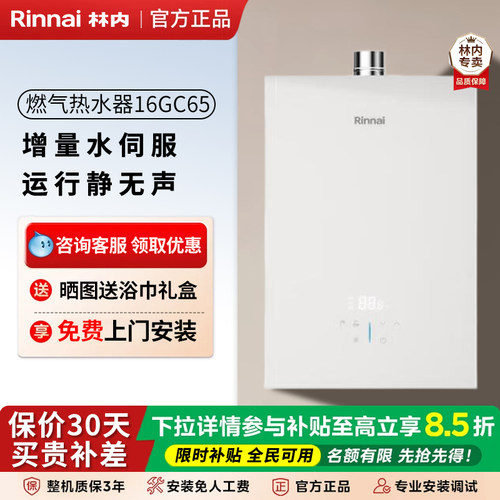 林内全量水伺服恒温16升强排式