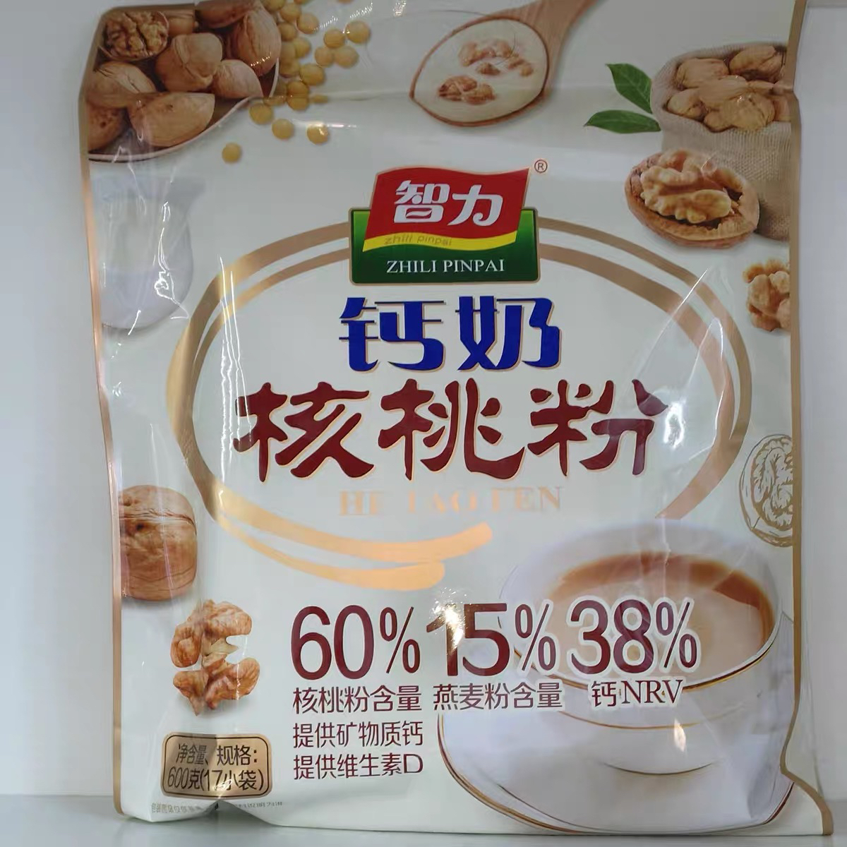 智力袋装钙奶核桃粉中老年核桃粉原味早餐即食免煮代餐膳食纤维