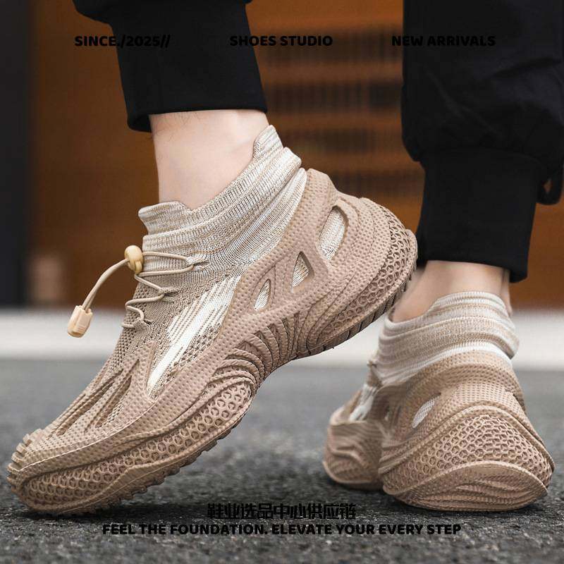 欲元鞋业男鞋网面新款夏季透气男款潮流休闲鞋超轻减震跑步运动鞋