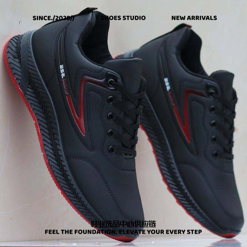 温州市百奇鲨鞋业秋冬加绒男棉鞋加厚保暖防滑运动棉靴平底休闲防