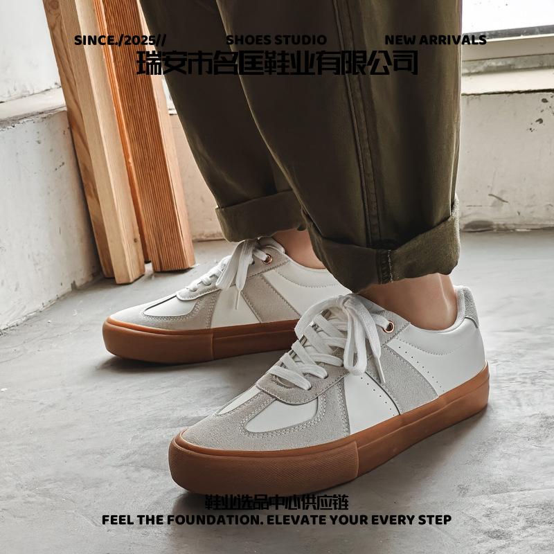瑞安市名匡鞋业有限公司春季新款超纤皮复古情侣德训鞋帆布鞋男潮