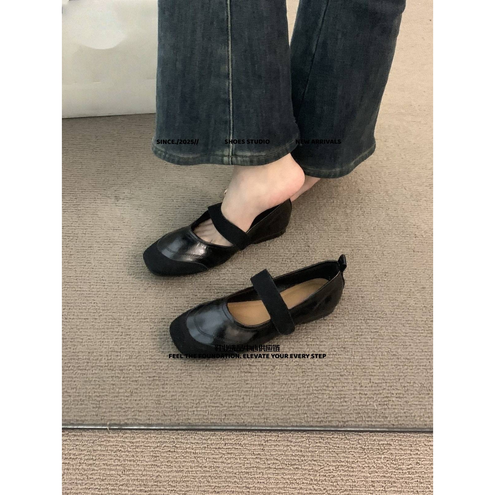 温岭市安瑄法式小众银色丑萌单鞋女鞋子春季绒面气质通勤配裙子晚